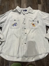Vintage Winnie The Pooh White Corduroy Button Up