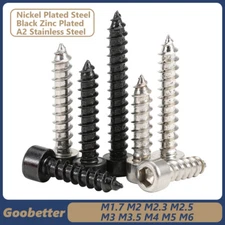 M1.7 - M6 Socket Cap Head Self Tapping Screws Hex Key Cylinder Head Wood Screw