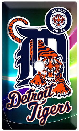 DETROIT TIGERS MLB BASEBALL LOGO INTERRUTTORE LUCE PRESA COPERTURA PIASTRA PARETE UOMO CAVERNA - Foto 19 di 22