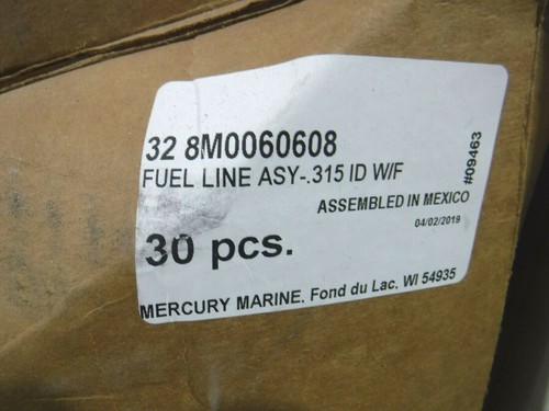 OEM Quicksilver Mercury Marine Fuel Line Assy .315 ID W/F 8M0060608 8M0061811 - Picture 7 of 7