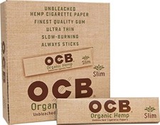 OCB ORGANIC HEMP UNBLEACHED ROLLING PAPERS SLIM 24 BOOKLETS