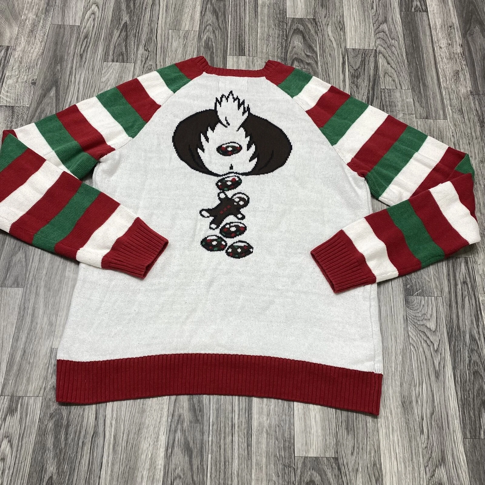 UGLY CHRISTMAS SWEATER "Rudolph" Round Neck White Pullover Sweater Men's Size L
