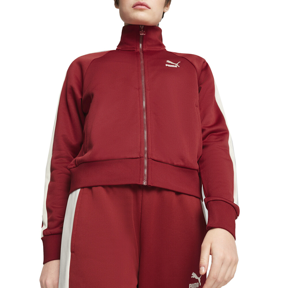 Спортивная куртка Puma Iconic T7 на молнии, женская красная повседневная спортивная верхняя одежда 627994