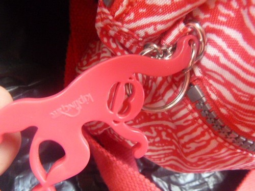 KIPLING LRGE SATCHEL TYPE BAG POCKETS ZIPS STORAGE LAPTOP TRAVEL RED COLLEGE UNI - Picture 6 of 11