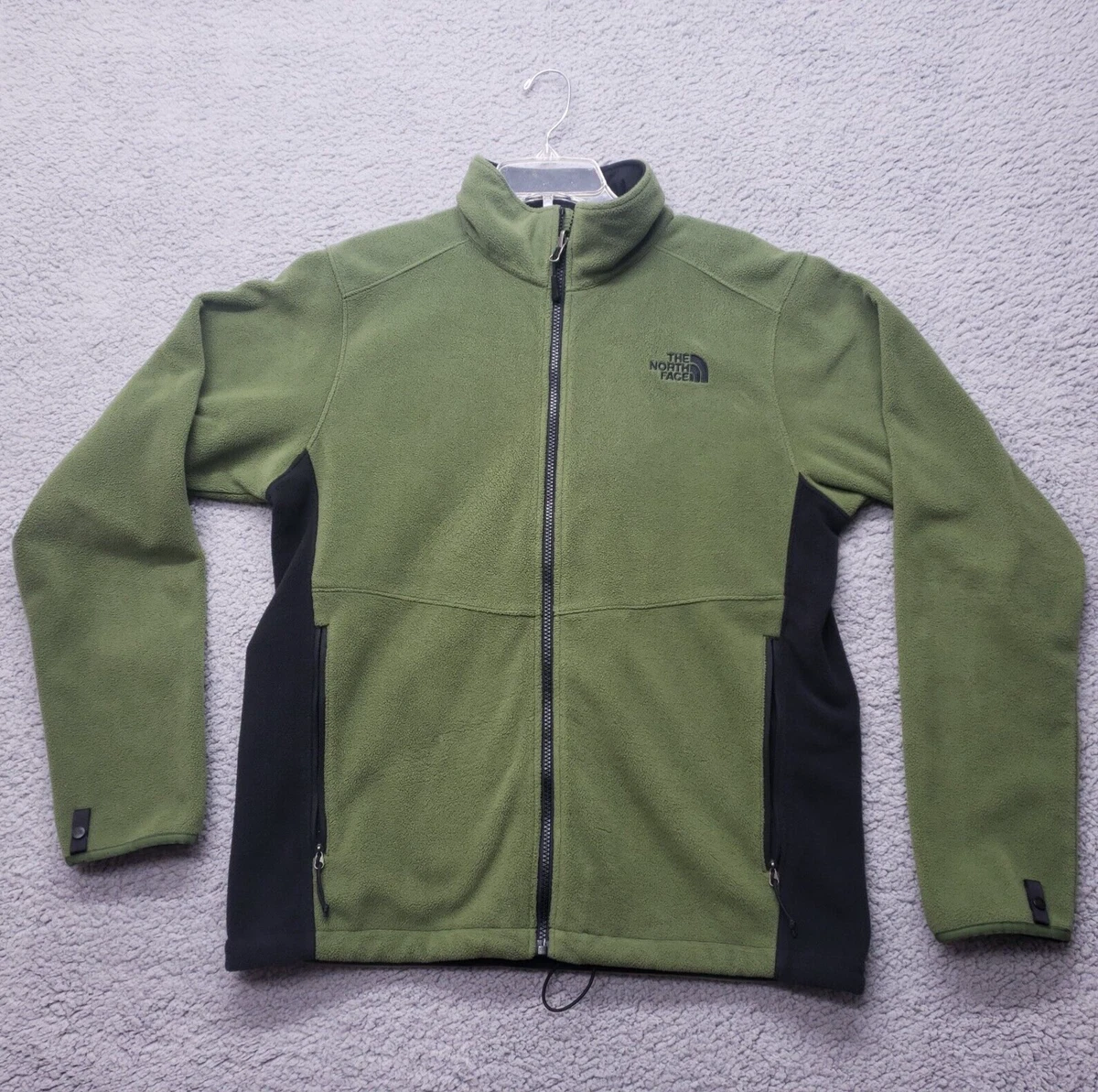 north face fleece green black