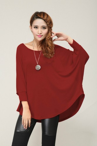 Stylish Women Ladies Loose Batwing Asymmetric Quality Knitted Baggy Top /Jumper - Picture 23 of 59
