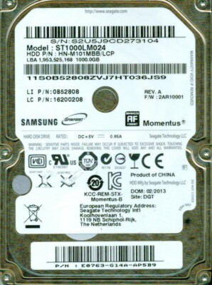 ST1000LM024, HN-M101MBB/LCP, 2AR10001, SAMSUNG SATA 1TB | eBay