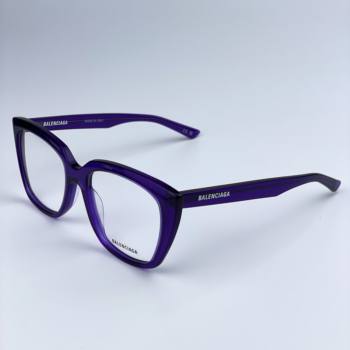 SALE! NEW Balenciaga BB0062O 003 Violet Logo Square Women Eyeglasses Balenciaga Women AUTHENTIC Eyeglasses Violet Demo Logo  main image 4