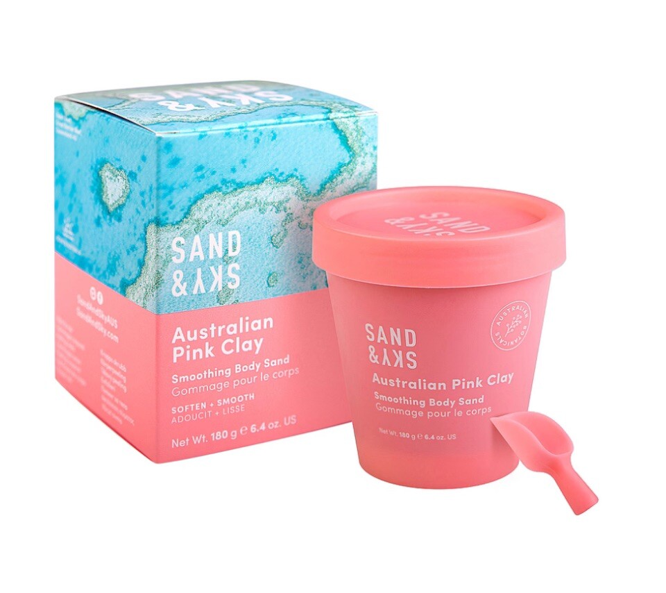 2 X Sand & Sky Australian Pink Clay Smoothing Body Sand. Exfoliating Body