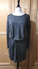 NWT Gap Long Sleeve Drawstring Waist Scoop Neck Pullover Tshirt Dress, Sz Medium