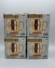 New! Set Of Four (4) ODI Solid Copper Moscow Mule Mug Hammered 16oz Cups