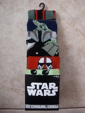 Star Wars Grogu Crew Socks Shoe Size 8 - 12 Complete Set of 6 Pair Bioworld, New