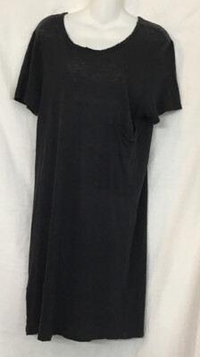 Current Elliott Dress Phantom Patchwork Black Short Sleeve Droop Pocket Size 0