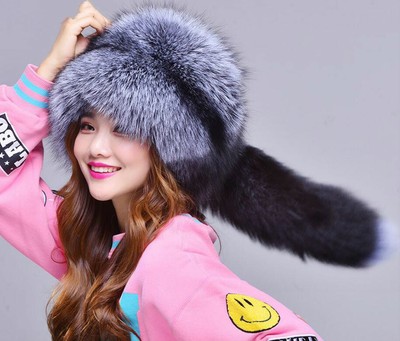 Fur Hats Silver Fox Fur Hat Ladies 