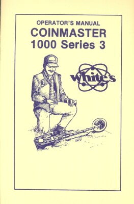 Instruction Manual For Whites Coinmaster 1000 Series 3 Metal Detector NEW!
