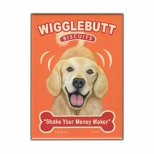 Retro Pets Magnet, Wigglebutt Biscuits, Golden Retriever Dog, 2.5" x 3.5"