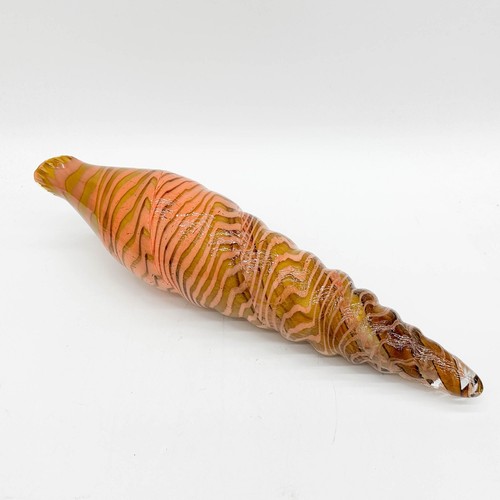Zeitgenössisches Studio Kunst Glas orange konische Spirale Muschelskulptur - Bild 4 von 5
