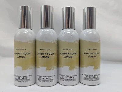 Qty (4) White Barn LAUNDRY ROOM LEMON Concentrated Room Spray 1.5 oz