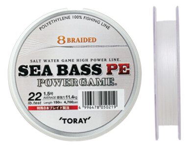Toray Sea Bass PE Power Game 8 Braided Natural 150m Braid Line