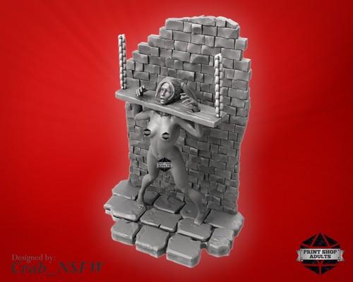 Devote De Pilori Miniature Dungeon Pleasure Figurine Nsfw Érotique Cadeau 75mm - Afbeelding 5 van 8