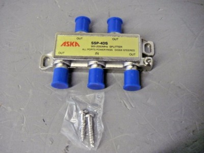 ASKA SSP-4DS 4-Way Splitter 900-2050 MHz All Ports Power Pass Diode Steered