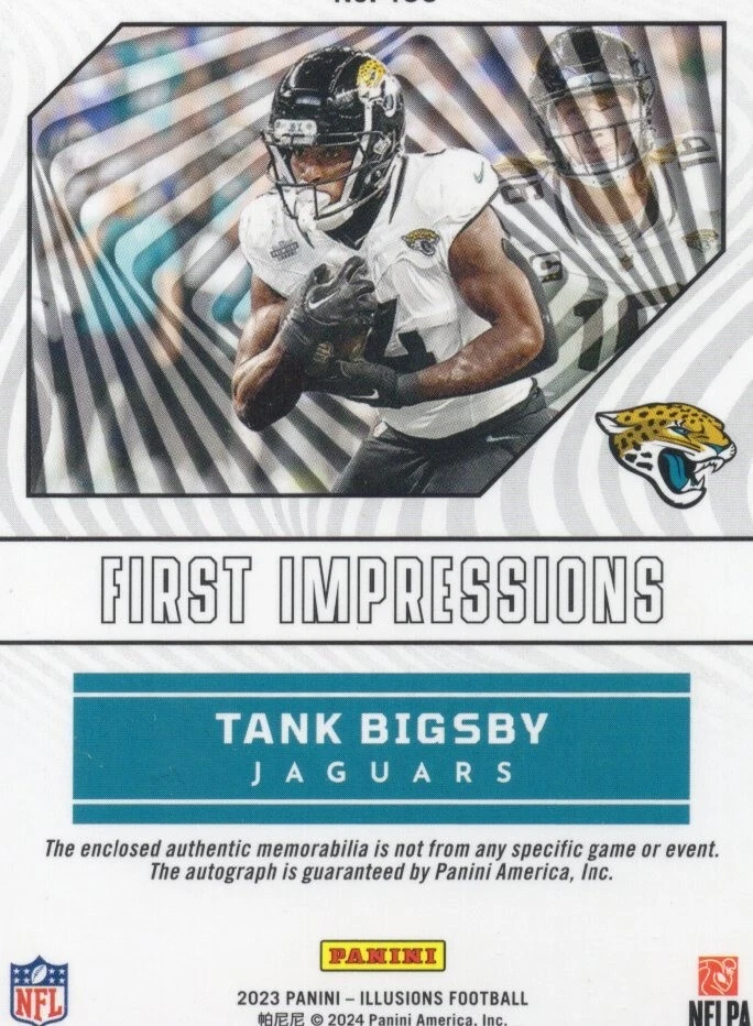 TANK BIGSBY 2023 ILLUSIONS FIRST IMPRESSIONS AUTOGRAPHED # 133 184/199 - Image 2 of 2