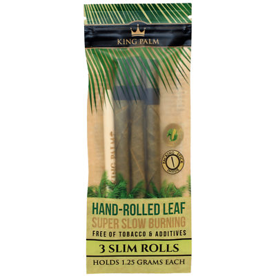 slim tobacco King Palm 3 Slim Tobacco Rolls Super Slow Burning Leaf -