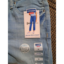 NEW Denizen Levis for Girls SZ 12 Love Stretch High Rise Ankle Straight LT Blue
