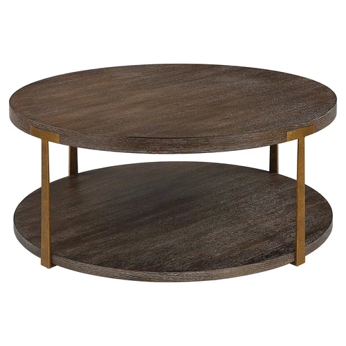 Palisade Round Wood Coffee Table - Picture 1 of 4