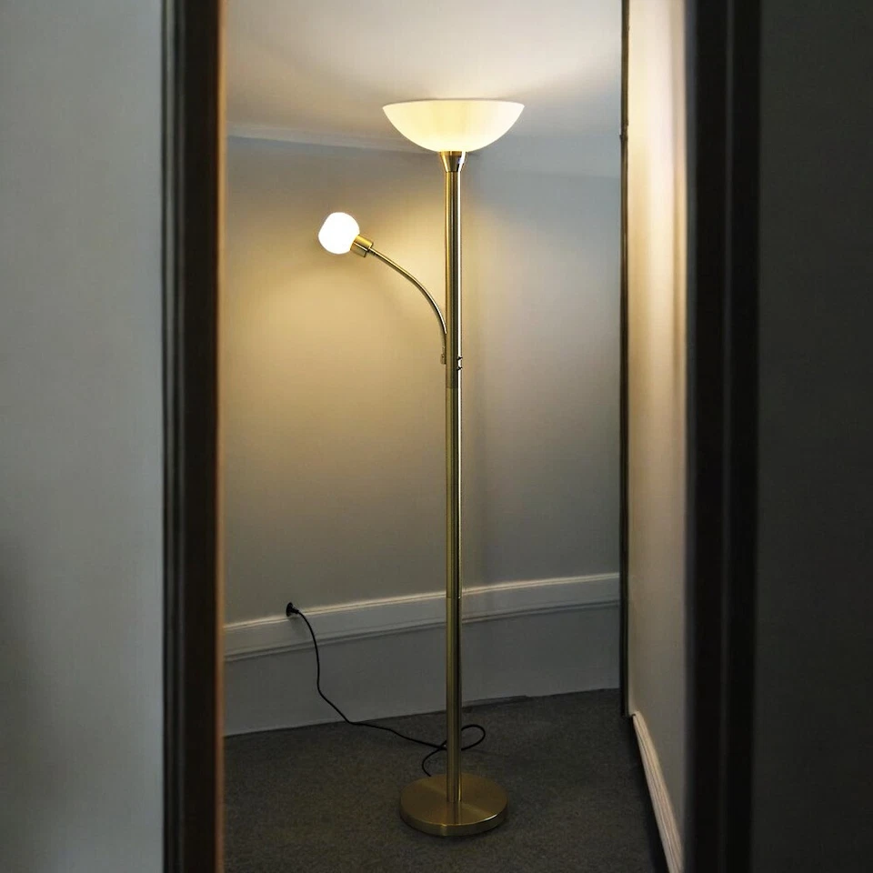 Stehleuchte mit Leseleuchte Johanna Stand-Boden-Lampe Fluter E27 Leselampe E14 - Bild 3 von 4