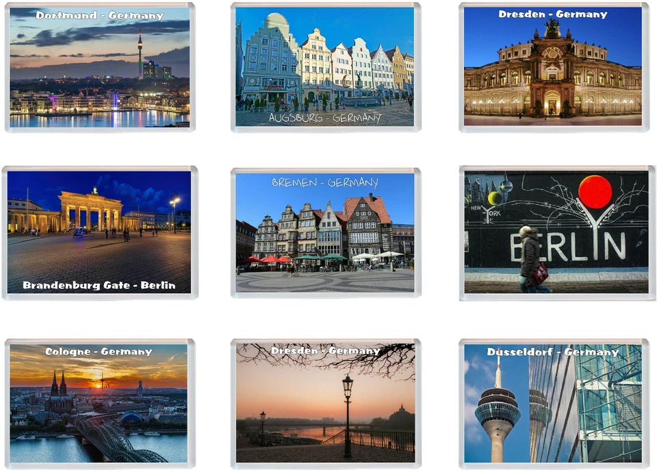 Various Germany (A-D) - 96 x 67mm Jumbo Fridge Magnet - Present Gift Souvenir