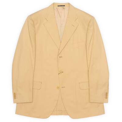 VANNUCCI Milano Beige Cotton Half Lined Jacket EU 56 NEW US 46