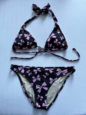 ++Victoria`s Secret++Bikini - Neckholder++Gr. S ++schwarz rosa++TOPZUSTAND