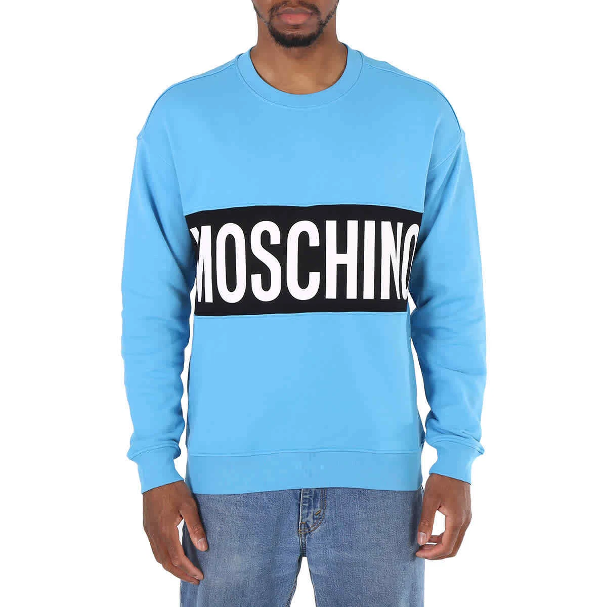 Blue moschino sweatshirt clearance