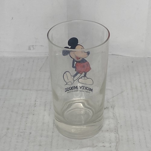 Vintage Walt Disney MICKEY MOUSE Clear Drinking Glass - Picture 2 of 2