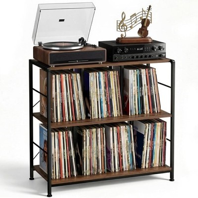 Record Player Stand Vinyl Storage 300 Albums Turntable Table 3 Tier - NIB