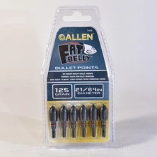 Allen Fat Belly Bullet Point Target Archery 125 gr 21/64 in pack of 6