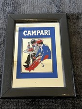 Vintage Spiegel &bdquo;Campari&ldquo; mit Holzrahmen