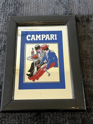 Vintage Spiegel  Campari  mit Holzrahmen