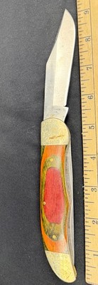 Frost Cutlery Folding Blade Knife Lock Blade Pocket Pakastan Wood Handle 5in