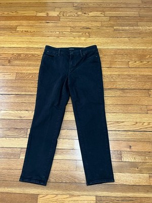 Talbot's Slim Ankle Jeans Women's Size 10p Petite Black Denim High Rise