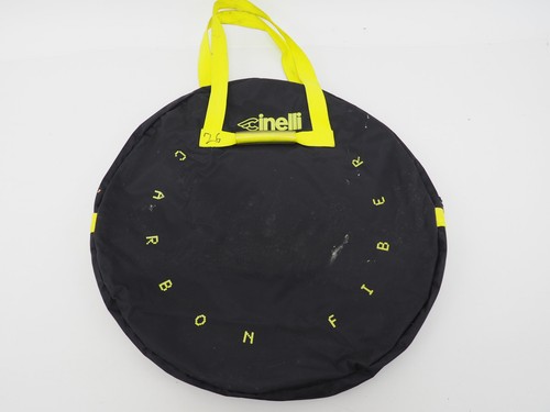 Vintage Cinelli 26" Zippered Padded Wheel Bag Black Yellow Strap Wheel Bag