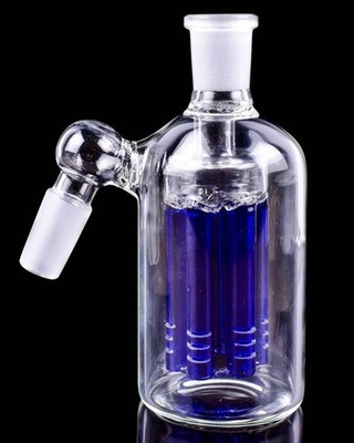 Premium Thick 14mm 45° Blue Hepta Tree Perc Ash Catcher Tobacco Water Pipe  Bong