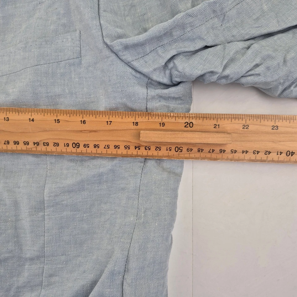 Blazer CORNELIANI 42R Azul Para Hombre Lino Lino Seda Informal Verano Chaqueta Semi Forrada Foto 3 de 4