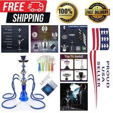 Complete Hookah Set - 22" Shisha with 4 Hoses and Essential Accessories