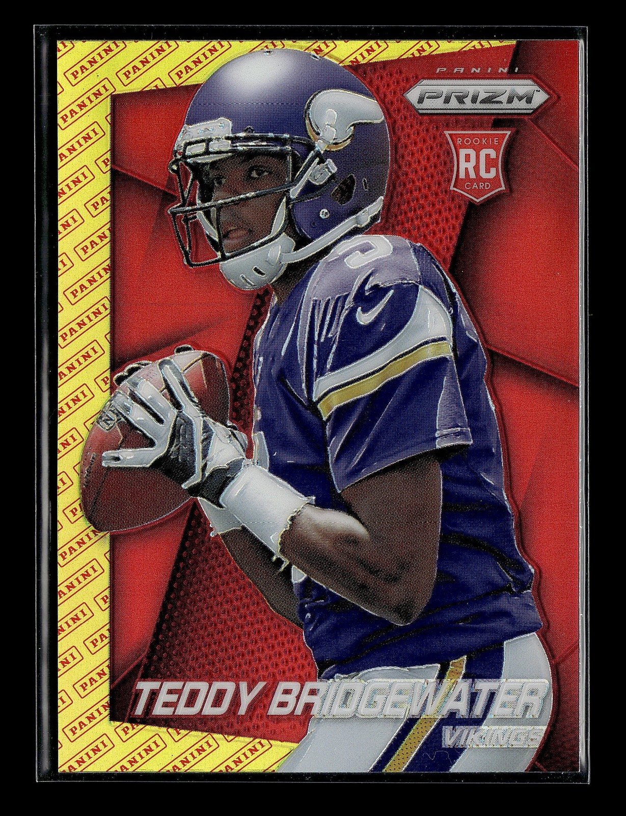 2014 Panini Prizm Teddy Bridgewater Panini Logo Prizm Passing facing left #242a