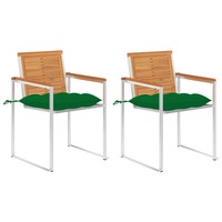GartenstüHle Mit Kissen 2Er Set Aus Massivholz Akazie Und Stahl