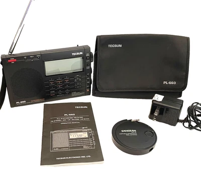 TECSUN PL660 AM/FM/SW Air SSB Synchronous Radio - Black for sale