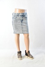 Little Girls Stretch Denim Skirt 14" knee length snow wash size 4/6 JW0561