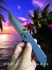 Simeon Prodigy Custom Knife Nitro V Titanium Knife Frag Blade USA Folder 3.75”
